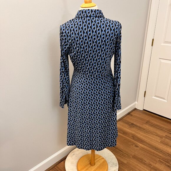 Boden Blue and Black Long Sleeve Dress - Picture 5 of 11